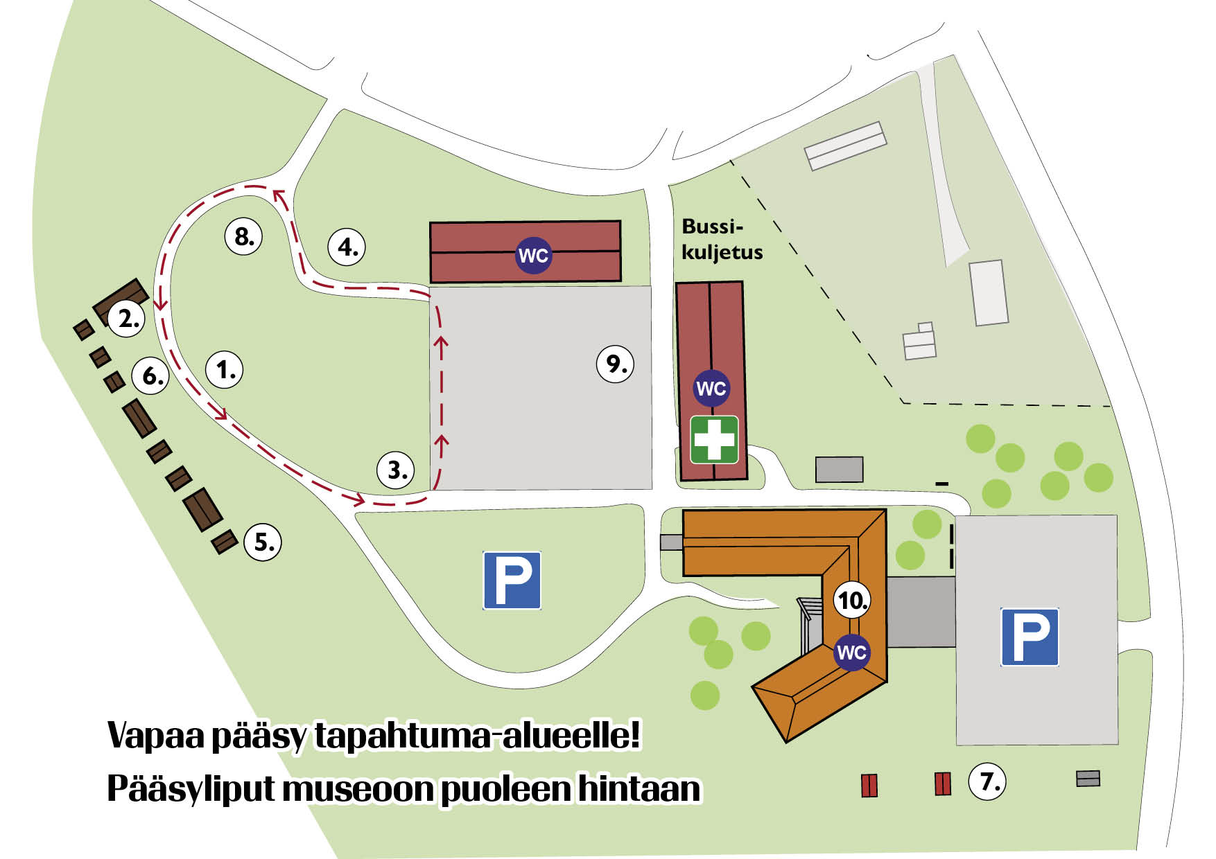 KoneSarka-tapahtuman kartta museoalueesta