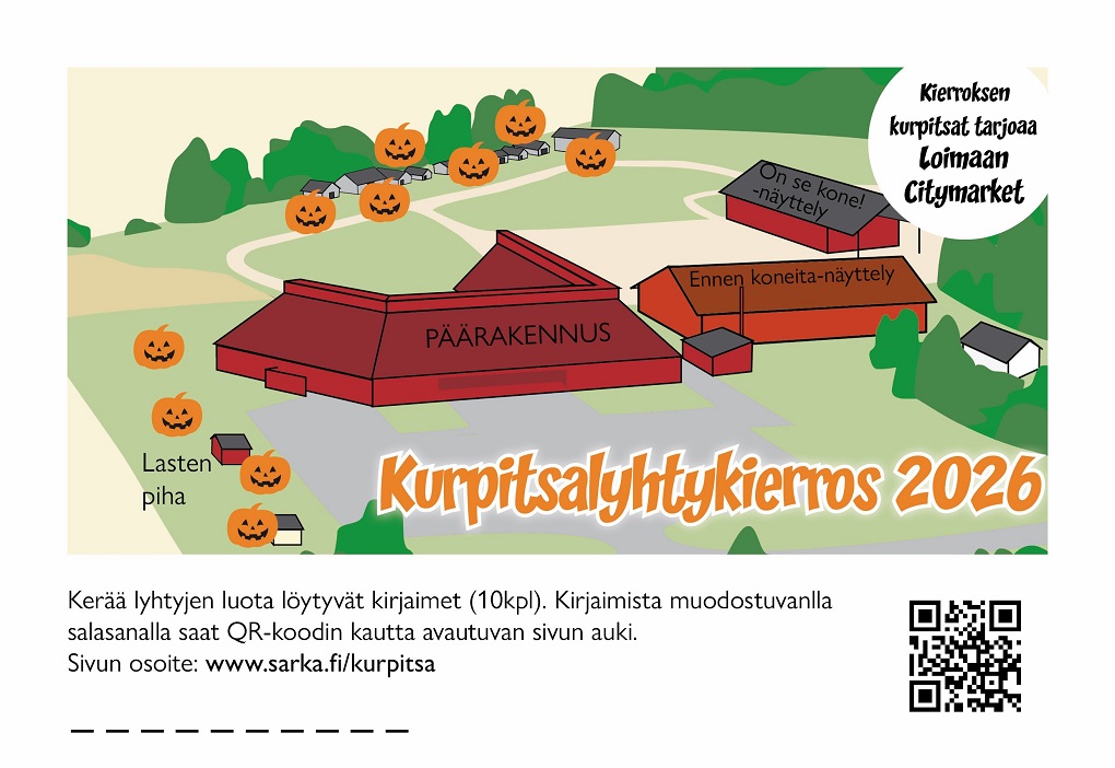 Kurpitsalyhtykierros 2026 -rasti- ja karttakuva museoalueesta