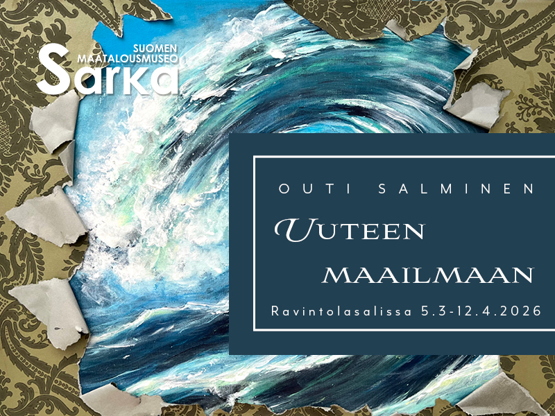 Outi Salminen: Uuteen maailmaan, Ravintolasalissa 5.3.–12.4.2026; maalaus aallokosta